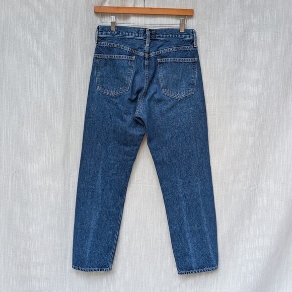 Agolde Parker High-rise Denim Straight Cropped Leg Jeans in Indigo, size 24 - Picture 2 of 9